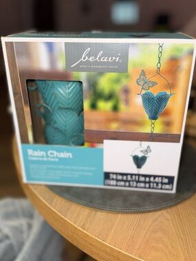 Beautiful Teal with Butterflies Rain Chain 🦋